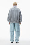 alexander wang 丝绒罗纹饰边高领衫 washed charcoal
