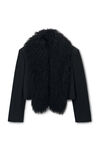 Alexander Wang black 蒙古毛短款西装外套