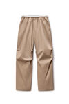 Alexander Wang warm taupe mid-rise track pant in cotton twill