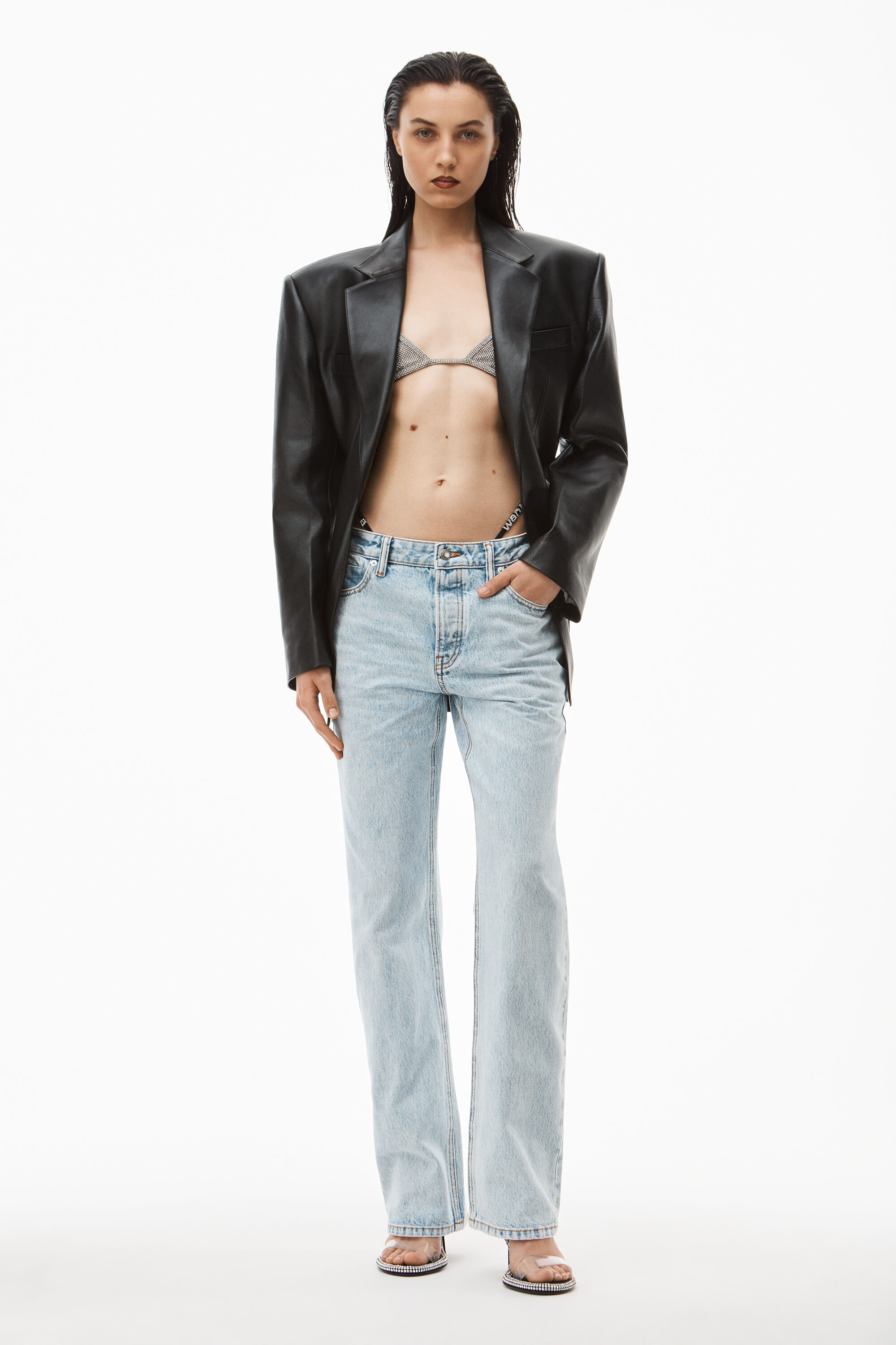 Alexander Wang Jeans Aus Denim Mit Rissen in Weiß Damen Bekleidung Jeans Jeans mit gerader Passform 