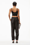 Alexander Wang black logo elastic bra in ribbed jersey