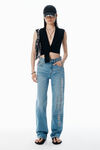 Alexander Wang vintage light indigo jeans ez a vita media con logo cut-out