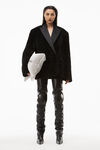 alexander wang 短款卷边礼服外套中长款 black