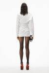alexander wang draped back dress in cotton shirting white