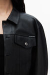 Alexander Wang black leather jacket with belted waist