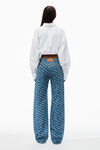 Alexander Wang deep blue/white ez mid rise jeans in logo crystal hotfix