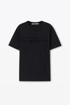 Alexander Wang black unisex tee with distressed logo in cotton jersey