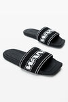 Alexander Wang black black logo pool slides