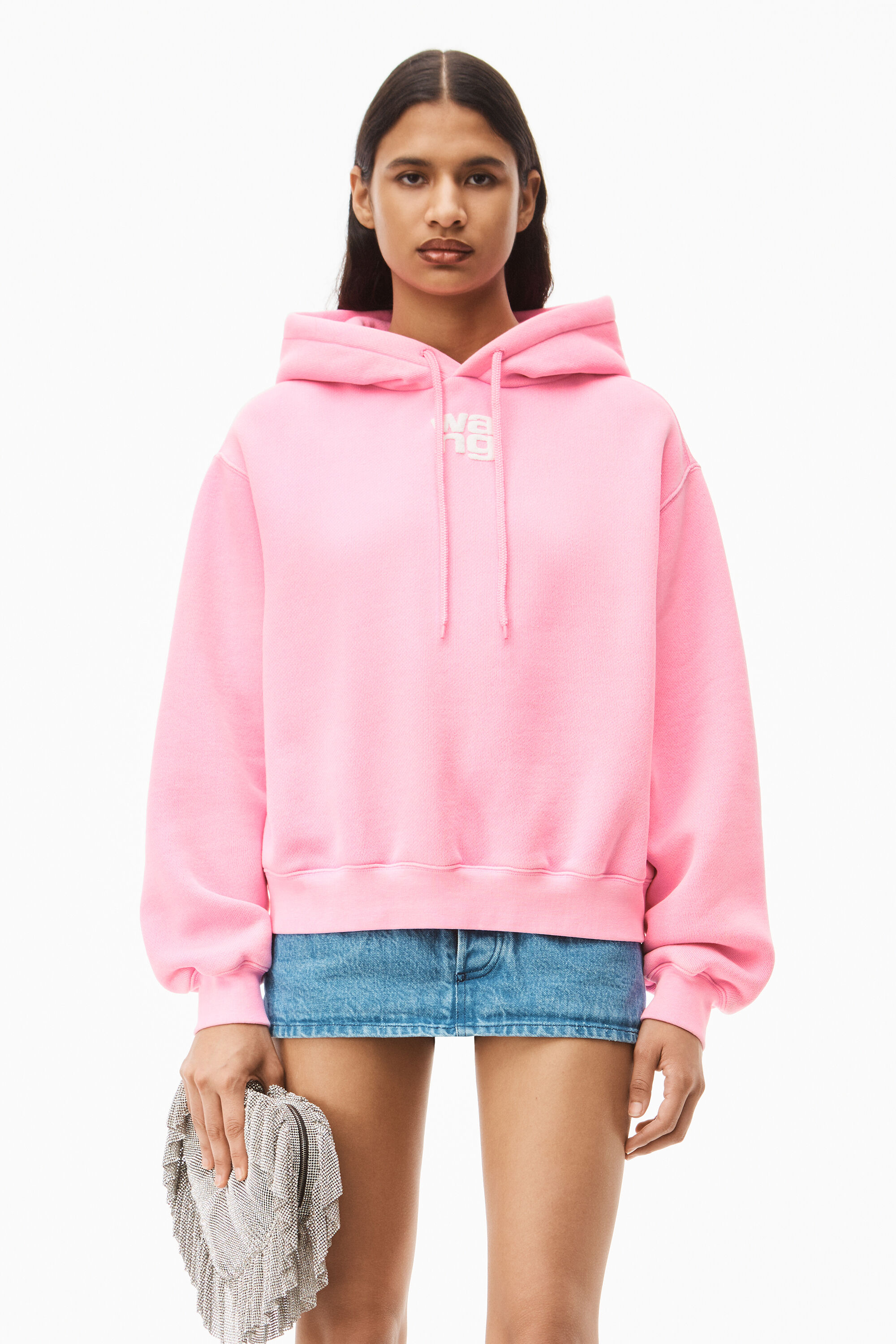 alexanderwang PUFF LOGO HOODIE IN TERRY 