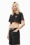 alexander wang 酸洗平纹针织短款 t 恤 acid black