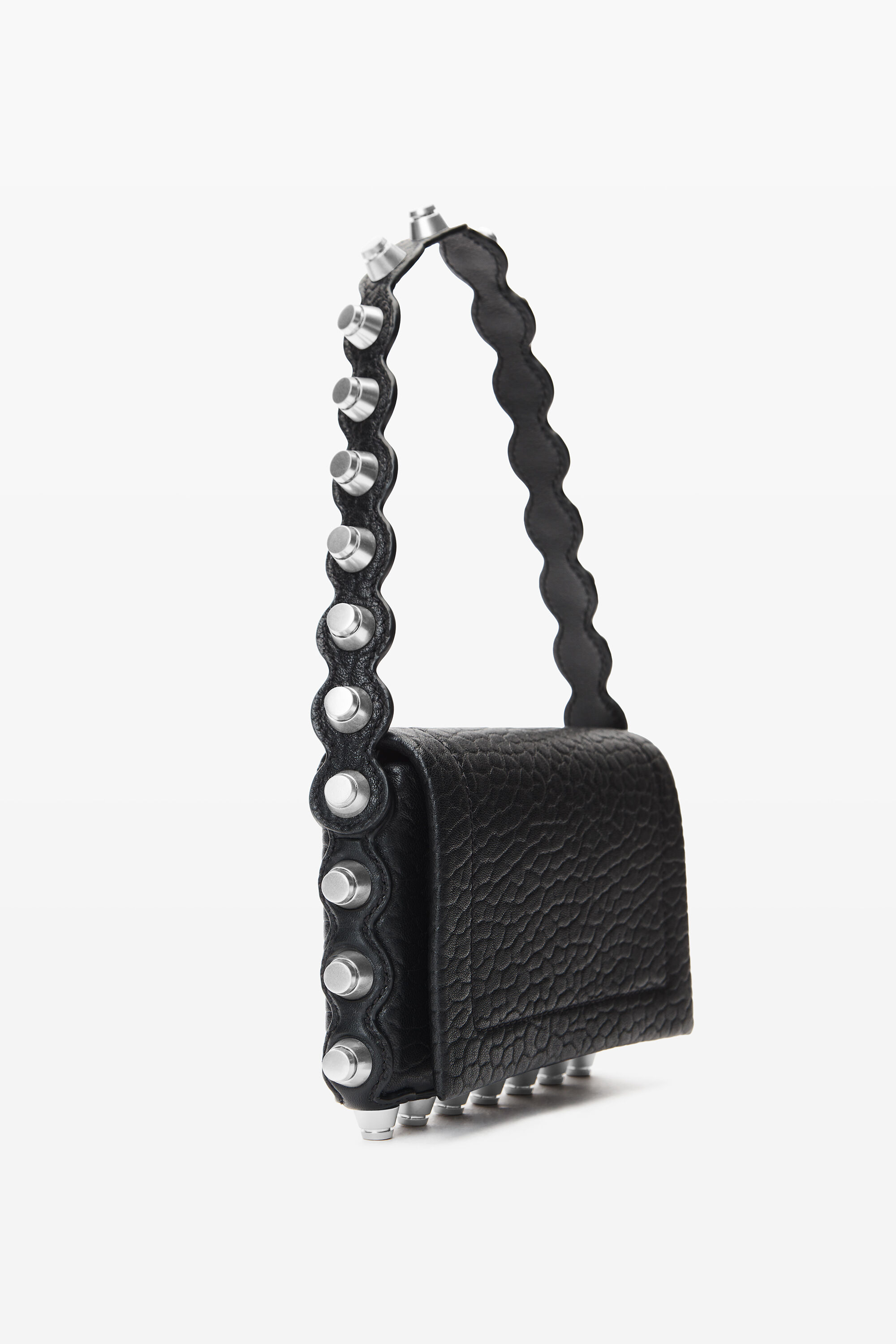 Roz Wallet with Crossbody Strap in Leather in BLACK | alexanderwang®