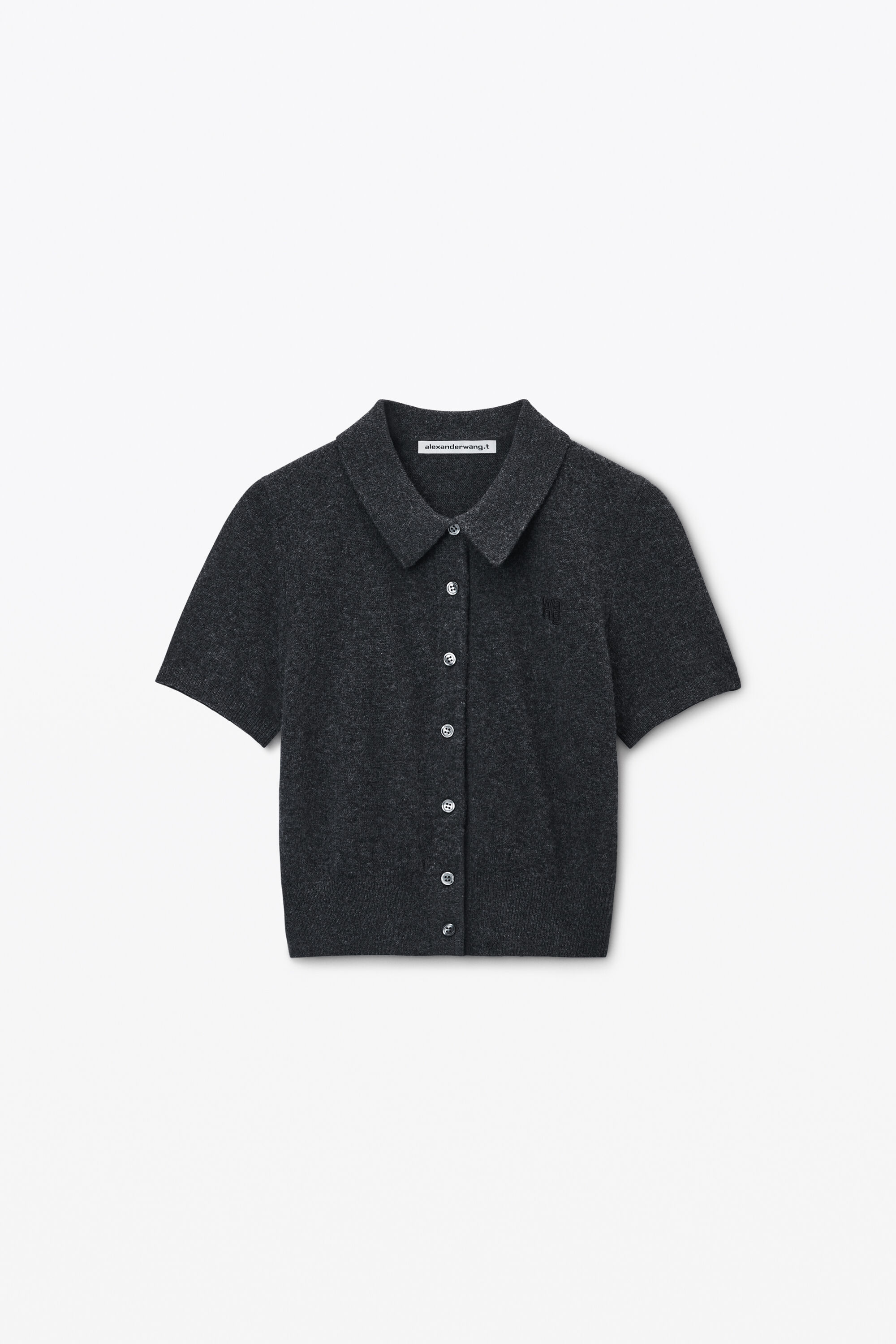 BATONER BABY WOOL POLO CARDIGAN Black