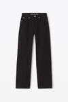 alexander wang ez mid-rise straight-leg jean in denim washed black