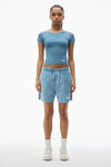 Alexander Wang washed blue short-sleeve tee in ribbed cotton