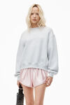 alexander wang ストラクチャードテリー パフロゴ スウェットシャツ light heather grey