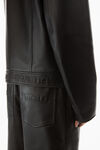 alexander wang 内衬皮革收腰夹克 black