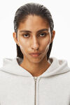 alexander wang 经典毛圈布透明烫钻连帽衫 light heather grey