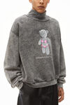 alexander wang teddy bear graphic sweatshirt in terry acid black
