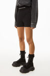 alexander wang storm combat boot in suede/rubber black
