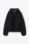 Alexander Wang black logostickerei übergroßer kapuzenpullover aus baumwolle