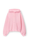 alexander wang puff logo hoodie in terry soft candy pink