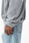 alexander wang 丝绒罗纹饰边高领衫 washed charcoal