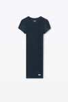 Alexander Wang navy 罗纹棉质短袖家居连衣裙