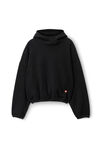 alexander wang balaclava hoodie in teddy fleece black