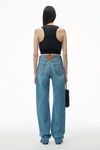 Alexander Wang vintage light indigo ez mittelhohe jeans mit geprägtem logo
