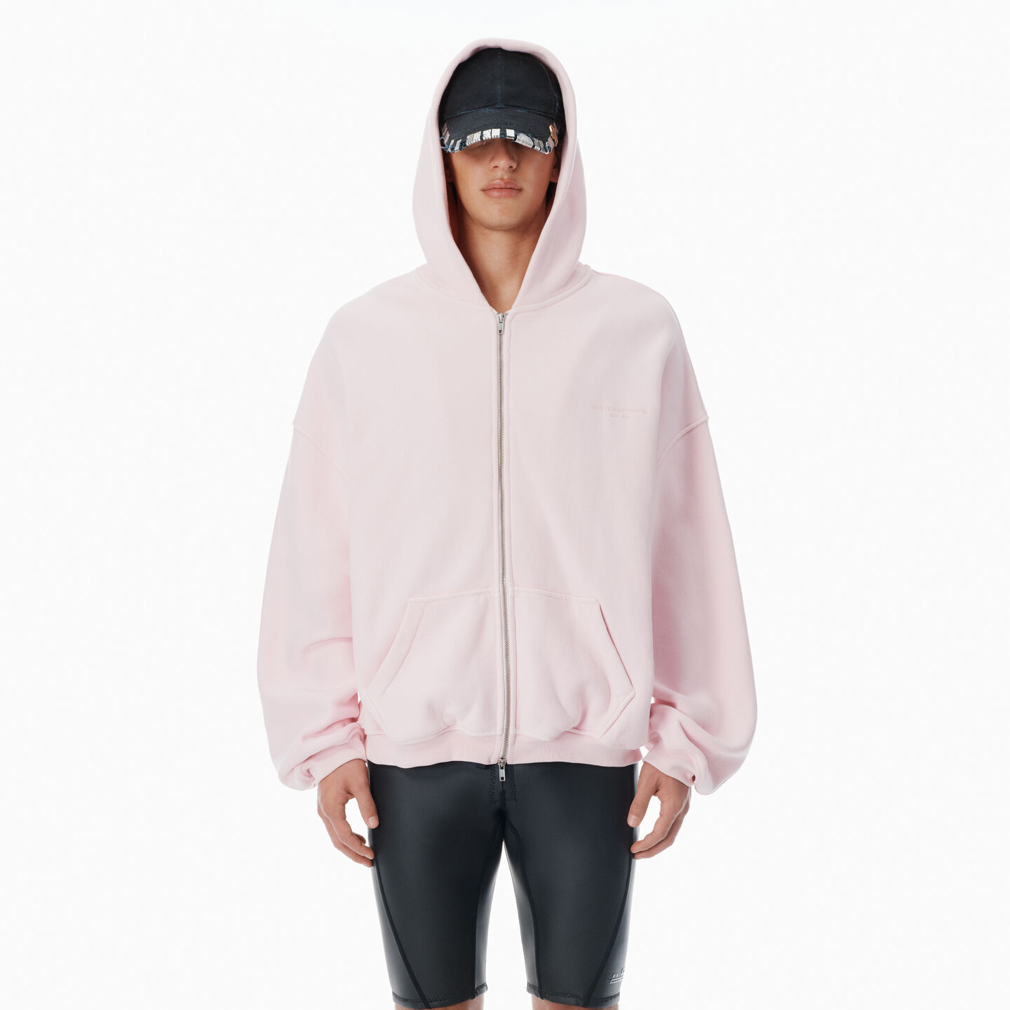 Alexander Wang Pink Cotton Logo Zip-up Hoodie