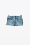 Alexander Wang vintage light indigo high-rise mini short in cotton denim