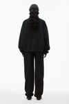 alexander wang crewneck pullover in dense fleece  black