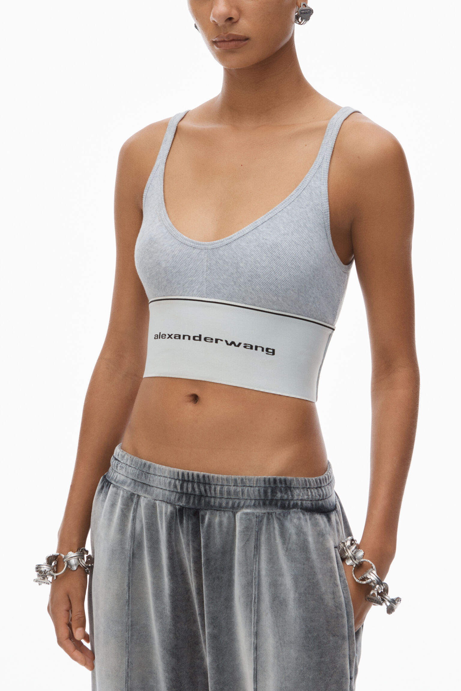 Alexander Wang Logo Elastic Band Bra Top  Wang clothing, White bra top, Alexander  wang