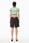 alexander wang contrast scoop neck tee in compact nylon absinthe