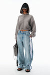 Alexander Wang vintage bleach blue jean maille stretch basket bleu délavé
