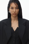 Alexander Wang black blazer squadrato con spacco anteriore extralarge