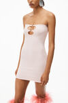 alexander wang 密织粘胶镂空迷你连衣裙  blushing bride