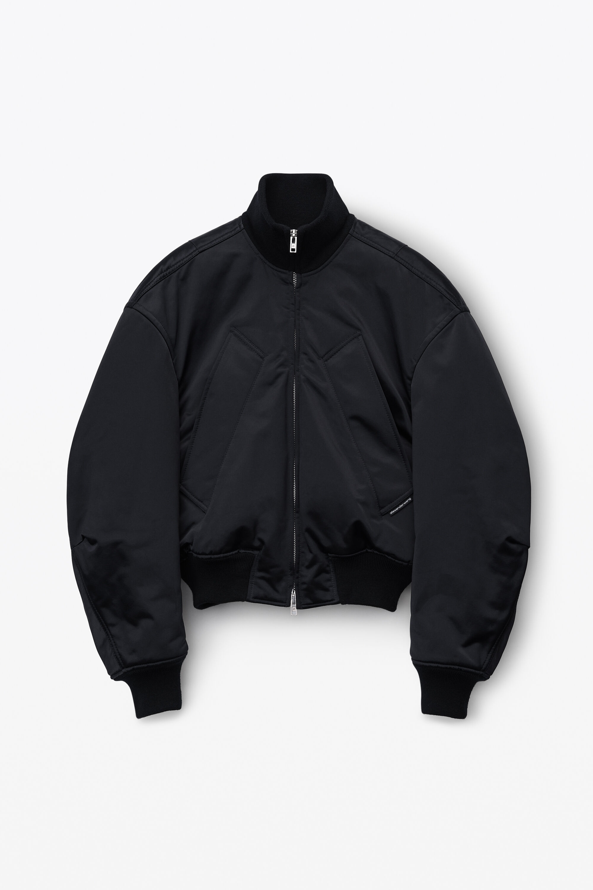 bomber jacket in sateen in BLACK | alexanderwang®