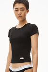 alexander wang 罗纹棉短袖 t 恤 black