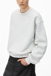 alexander wang crewneck pullover in dense fleece   vintage heather grey