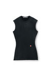 Alexander Wang washed jet black tapered minidress in classic terry