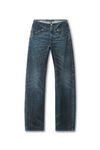 Alexander Wang black crackle indigo bikerhose aus baumwolldenim mit transparentem hotfix-strass