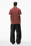 alexander wang embossed logo tee in compact jersey acid apple
