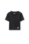 Alexander Wang washed black cropped short-sleeve baby tee in ribbed cotton