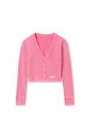 Alexander Wang lotus pink rosa cardigan in waffelstrick