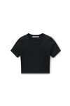 Alexander Wang black embossed logo cropped top