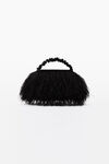 alexander wang scrunchie mini bag in ostrich feather black