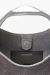 Alexander Wang asphalt dome circular top-handle bag in trompe-l'oeil denim leather