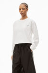alexander wang long-sleeve tee in high twist jersey white