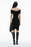 Alexander Wang black off-shoulder ruched dress